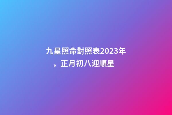 九星照命對照表2023年，正月初八迎順星-第1張-觀點-玄機派
